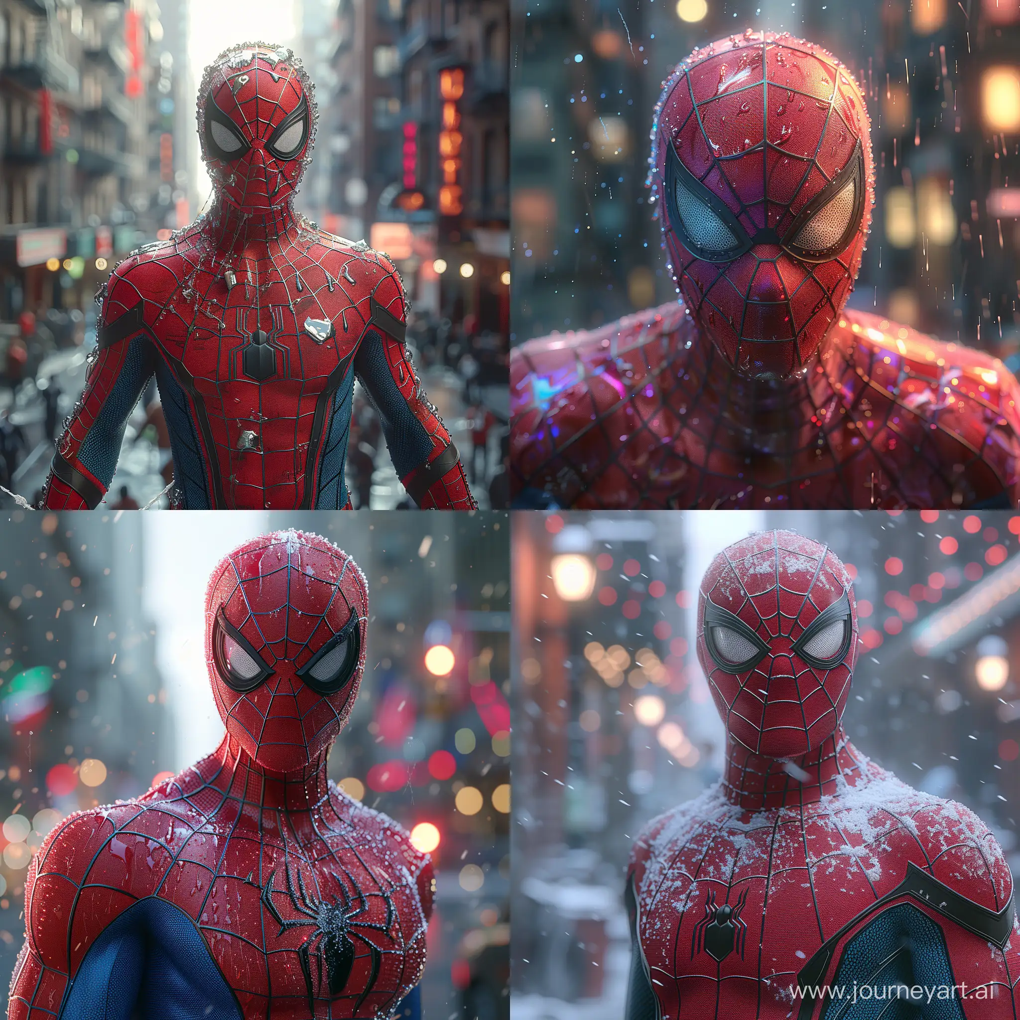 Spider man in dynamics, highly detailed, packed with hidden details, style, high dynamic range, hyper realistic, realistic attention to detail, highly detailed, 32K, intense close - ups, uhd image, realism, colorful realism, --stylize 750 --v 6