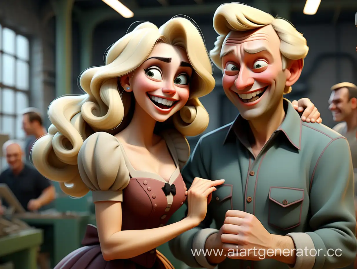 Cheerful-Marina-Igorevna-and-Director-Mikhail-Valentinovich-at-Disneythemed-Factory