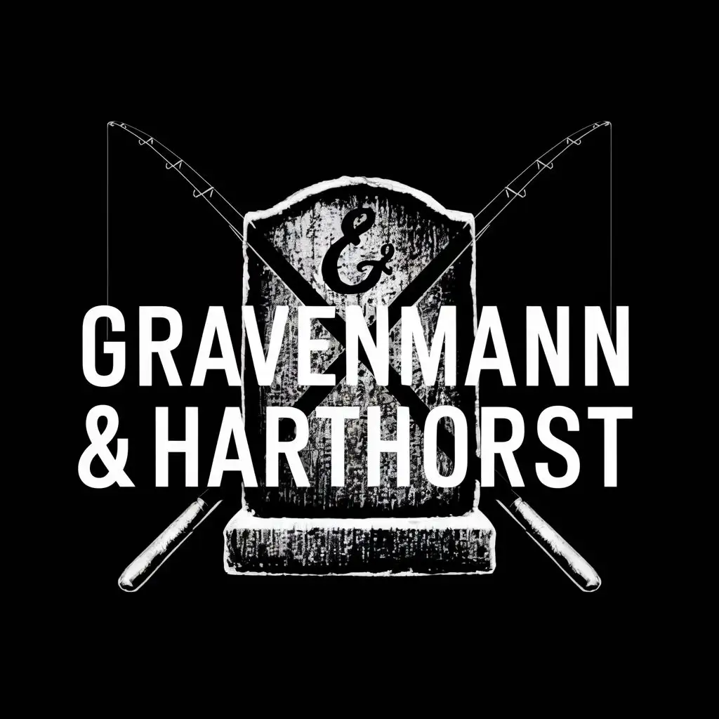 LOGO-Design-For-Gravenmann-Harthorst-Unique-Gravestone-and-Fishing-Rod-Fusion-with-Bold-Typography