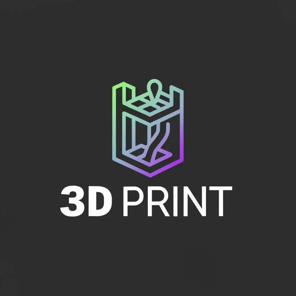 a logo design,with the text "3d print", main symbol:3d print,Minimalistic,clear background