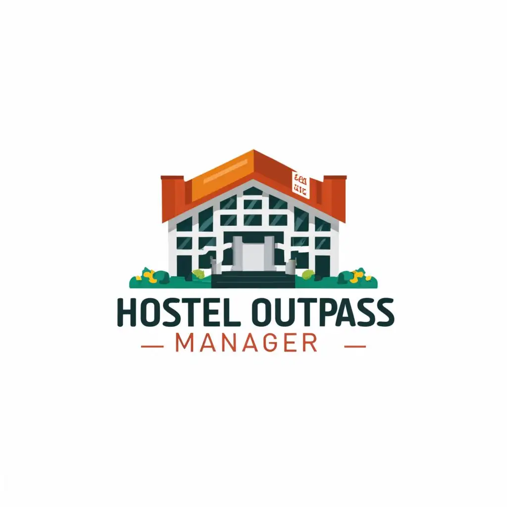 a logo design,with the text "Hostel Outpass manager", main symbol:Hostel,Moderate,clear background