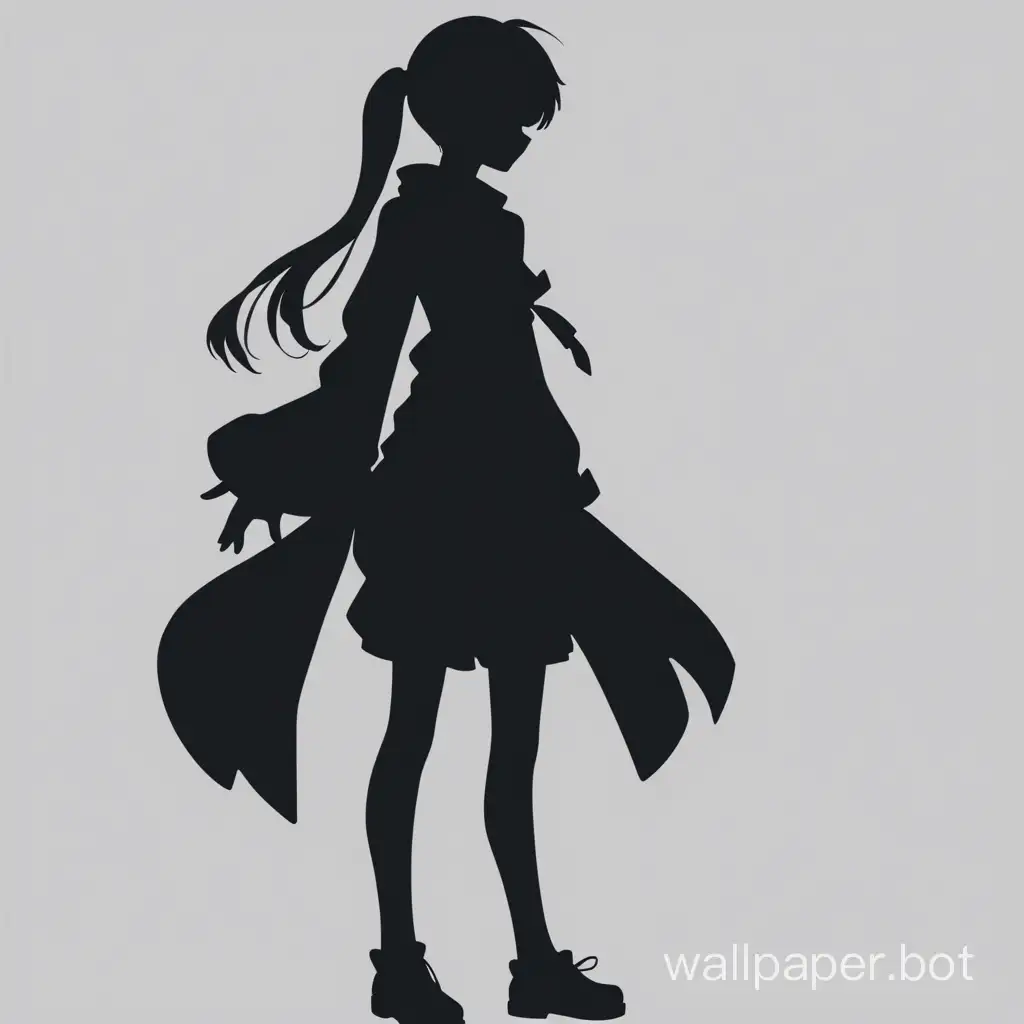 random fullbody female anime caracter silhouette