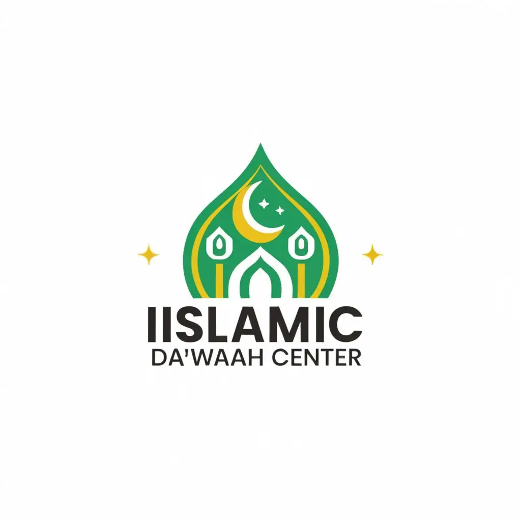 logo, ISLAMIC LOGO, with the text "ISLAMIC DA'WAAH CENTER", typography, be used in Religious industry