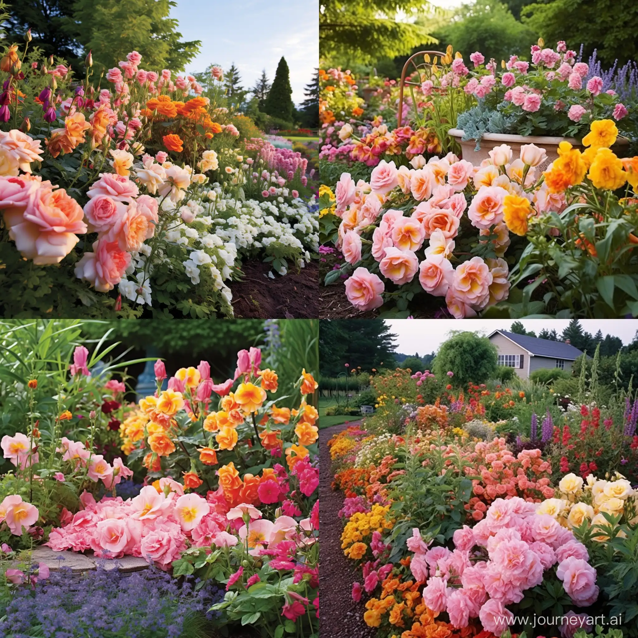 Lush-Garden-Blooming-with-Peaches-and-Dreams-Hollyhock-Roses-Dicentra-Magnifica-and-More