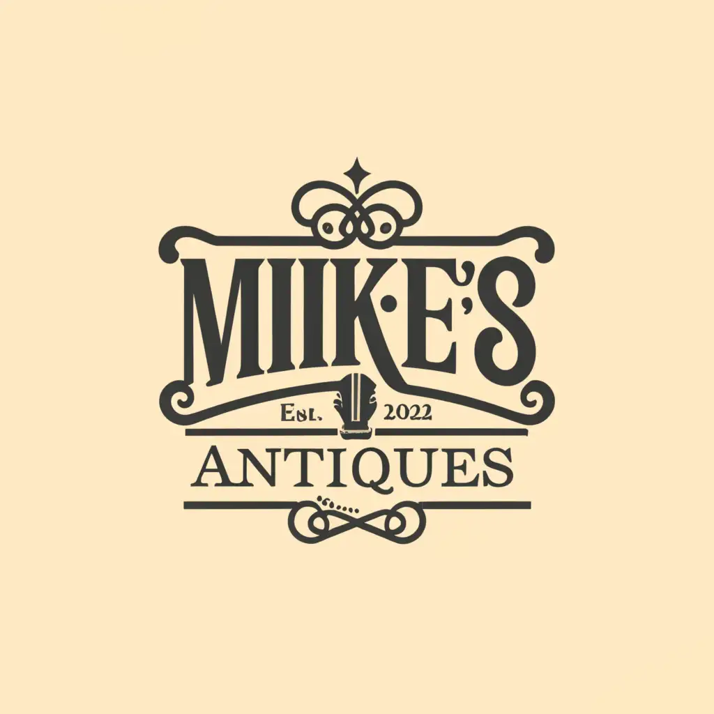a logo design,with the text "Mikes Antiques", main symbol:Antiques,Moderate,be used in Retail industry,clear background