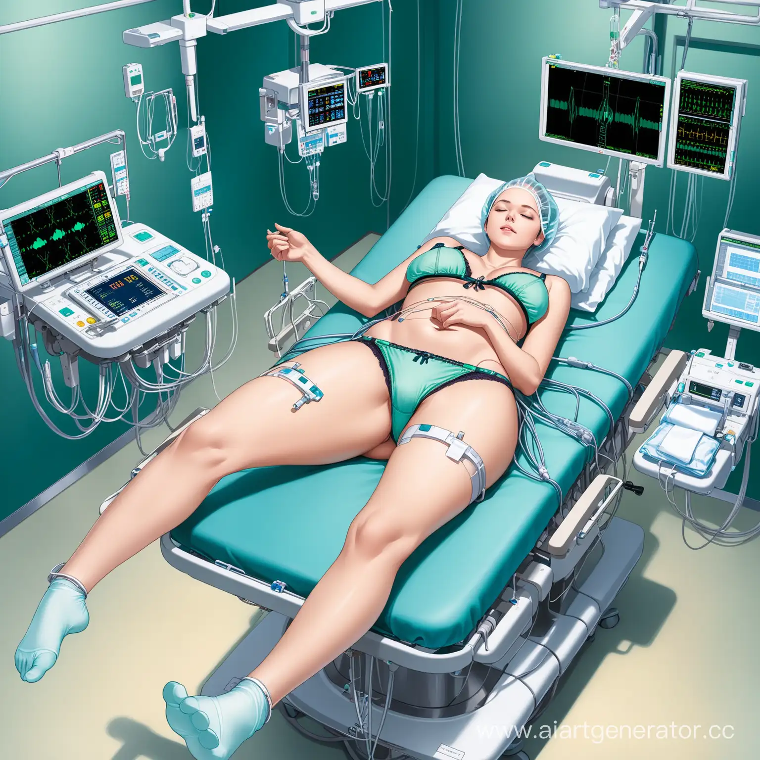 Female-Patient-in-Surgery-Prep-Intensive-Care-Examination