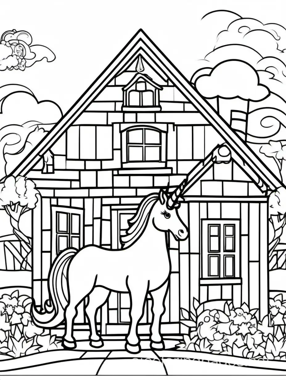 Simple-Unicorn-Coloring-Page-for-Kids-Black-and-White-Line-Art