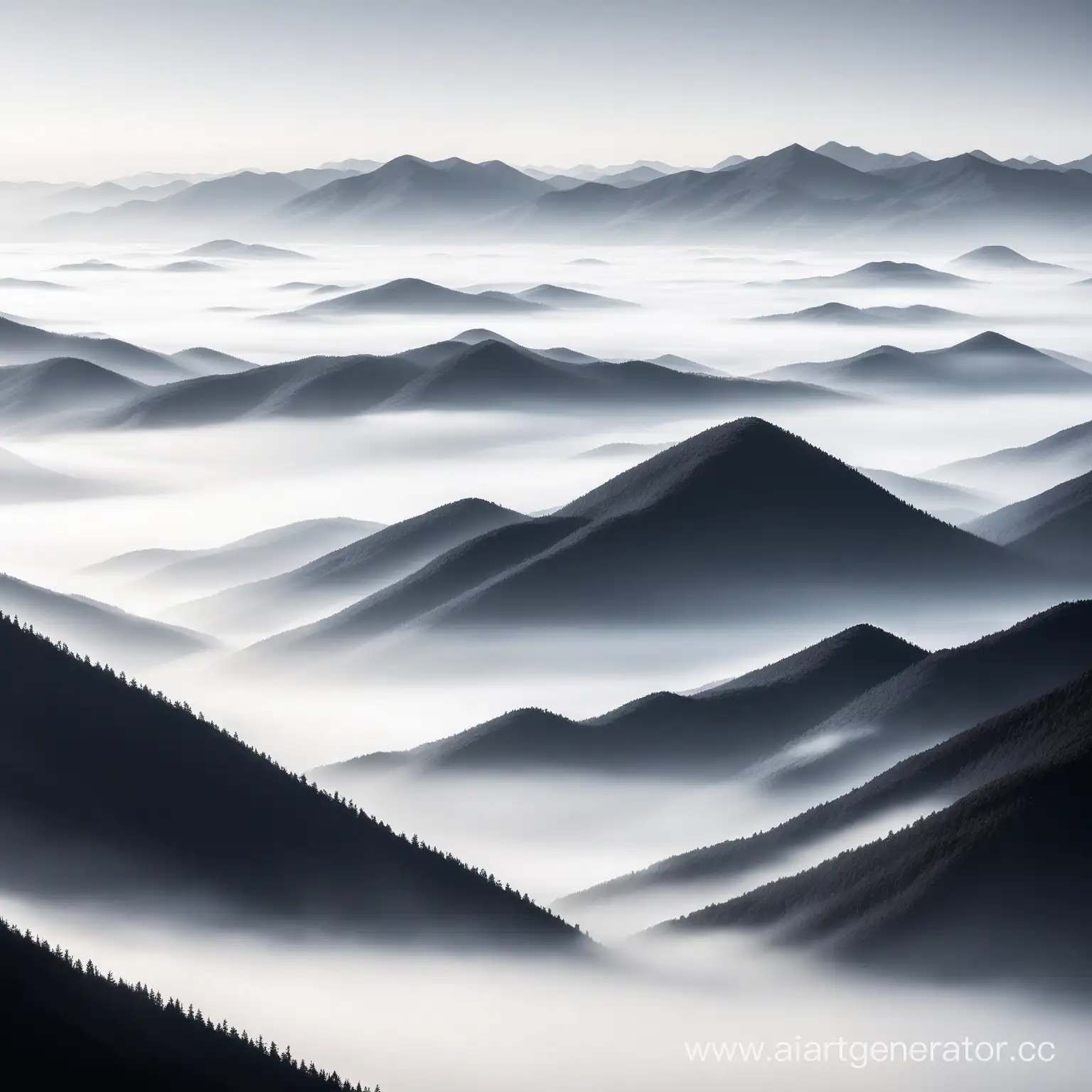 Misty-Gray-Mountain-Landscape-Serene-Peaks-Amidst-Rolling-Fog