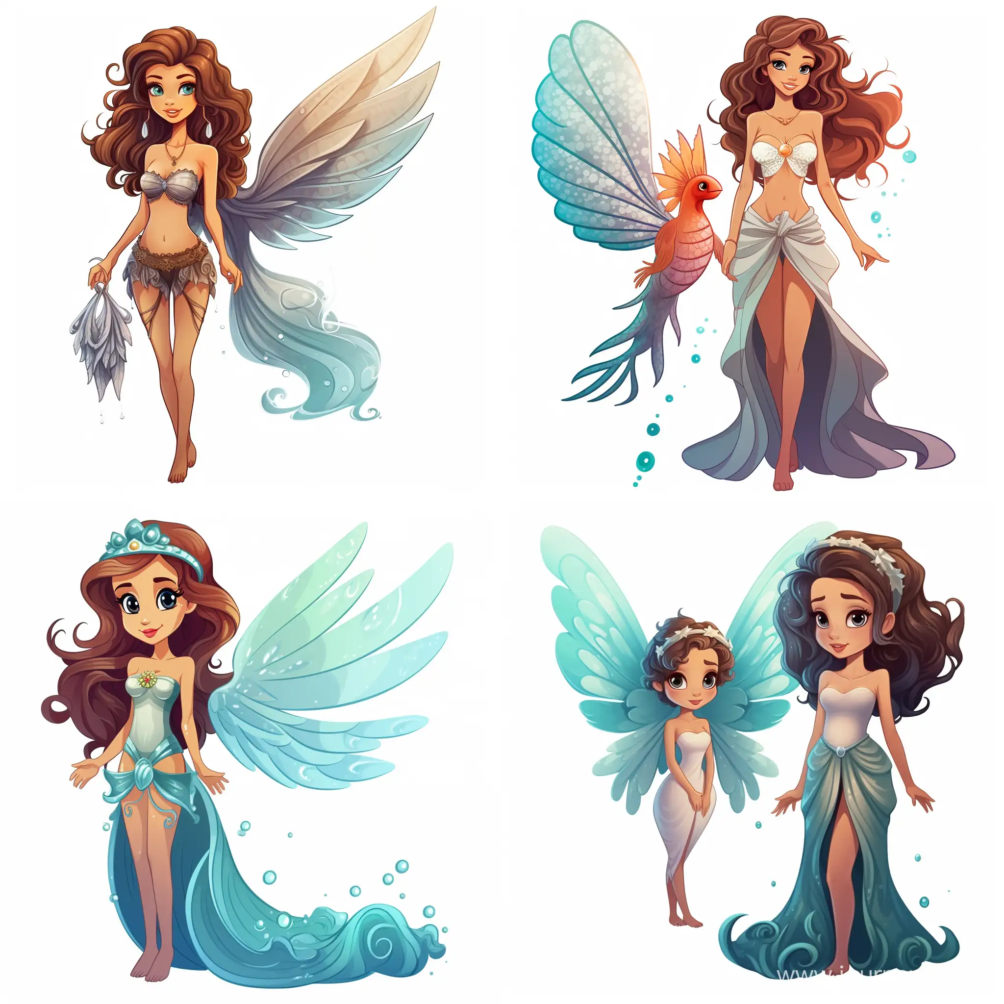 Enchanting-Mermaid-and-Delicate-Fairy-in-Cartoon-Style-Fantasy