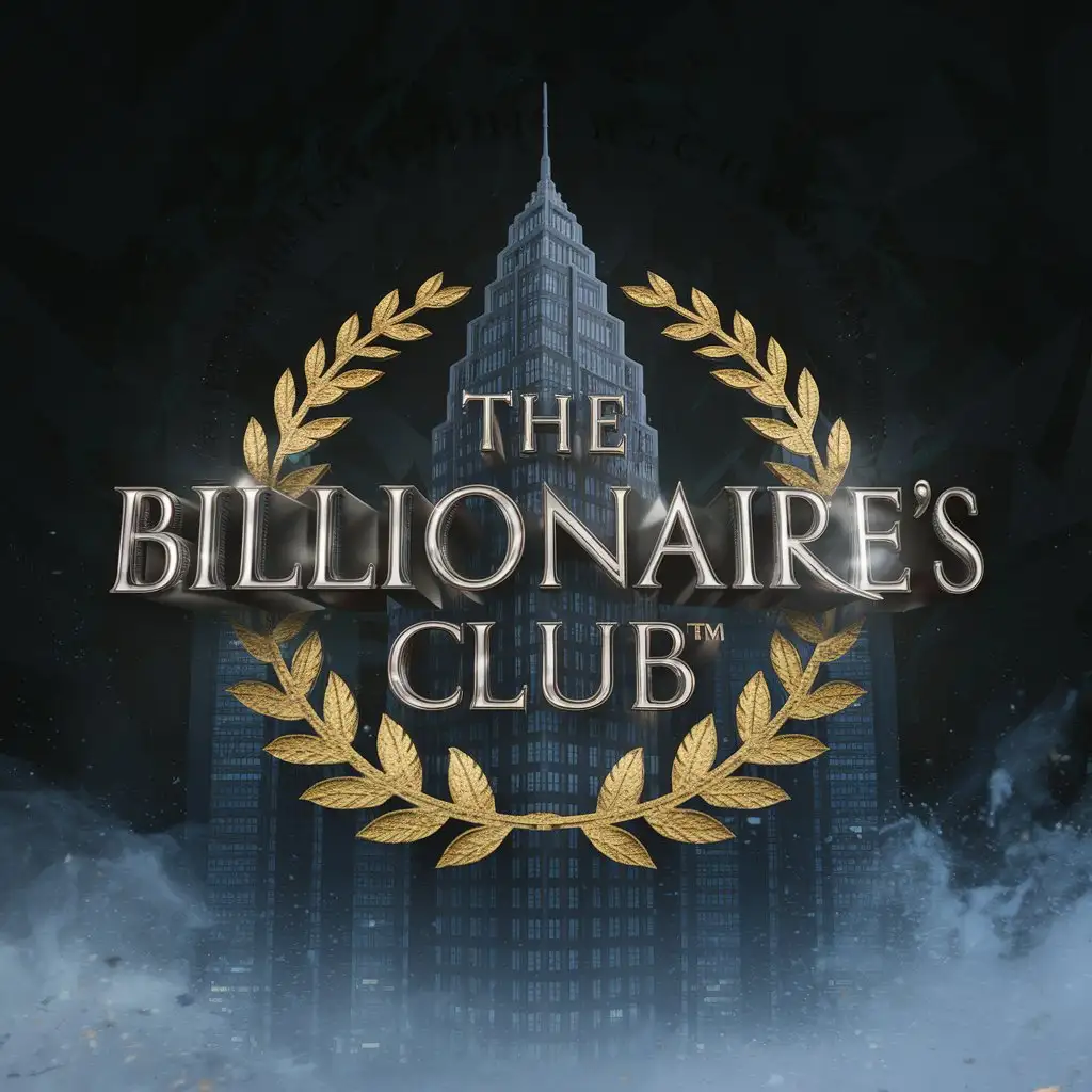Title: The Billionaire's Club ™

Avatar Description:
Against a backdrop of deep black, reminiscent of a nocturnal skyscraper, an exquisite symbol of wealth and luxury stands out. Golden leaves, akin to legendary treasures, encircle the club emblem, creating an atmosphere of abundance and success. Prominently shining in the center is the bright inscription "The Billionaire's Club ™", drawing attention with its powerful presence. The text, styled in a volumetric manner as if metallic letters, adds elegance and prestige. This avatar invites you into a world of opulence, privileges, and opportunities, opening the doors to The Billionaire's Club ™ - an exclusive society of successful and influential individuals. It's crucial that the text is accurate and reflects the essence and prestige of the club.