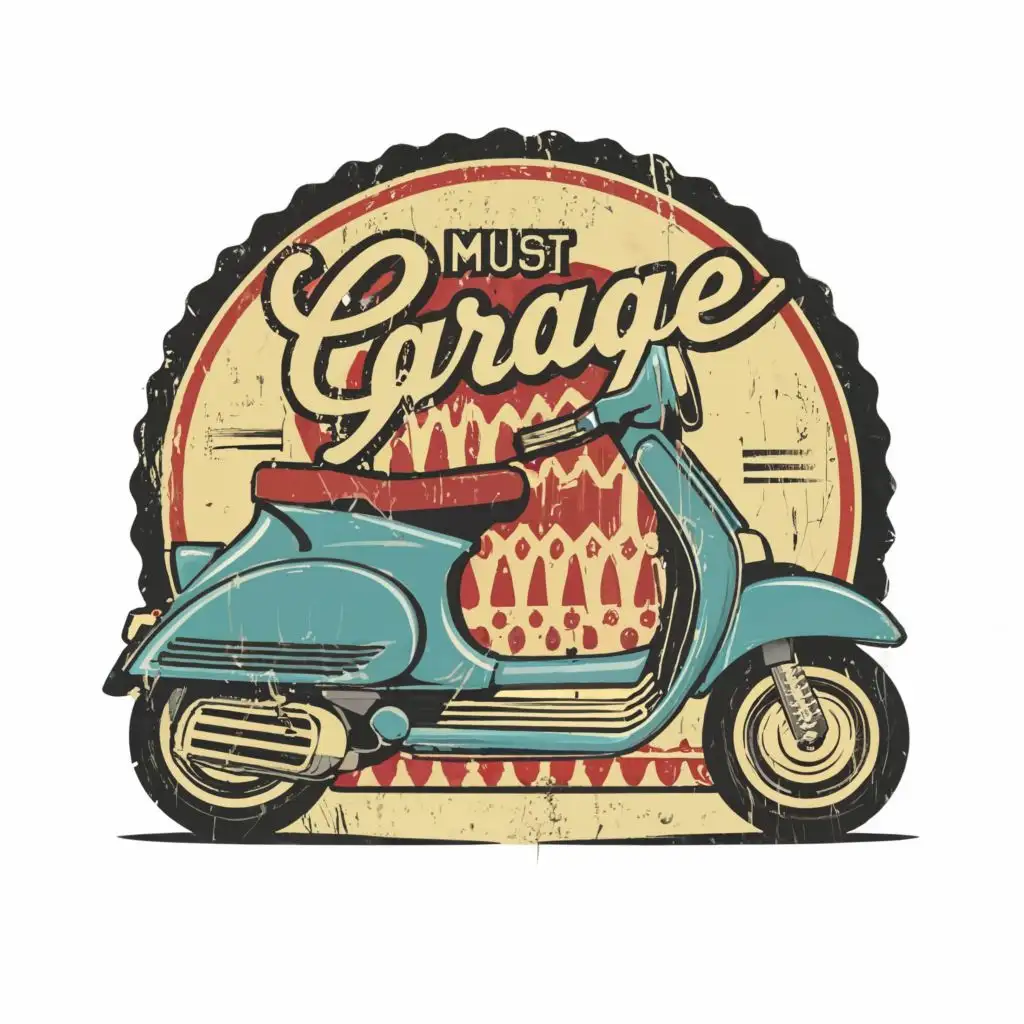 LOGO-Design-For-Must-Garage-Classic-Vespa-Scooter-with-Typography-for-the-Automotive-Industry