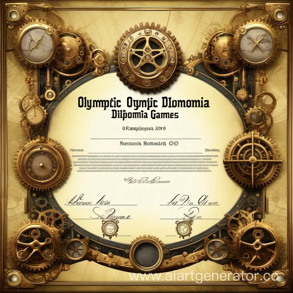 Steampunkstyle-Olympic-Games-Diploma-VictorianInspired-Certificate-of-Achievement
