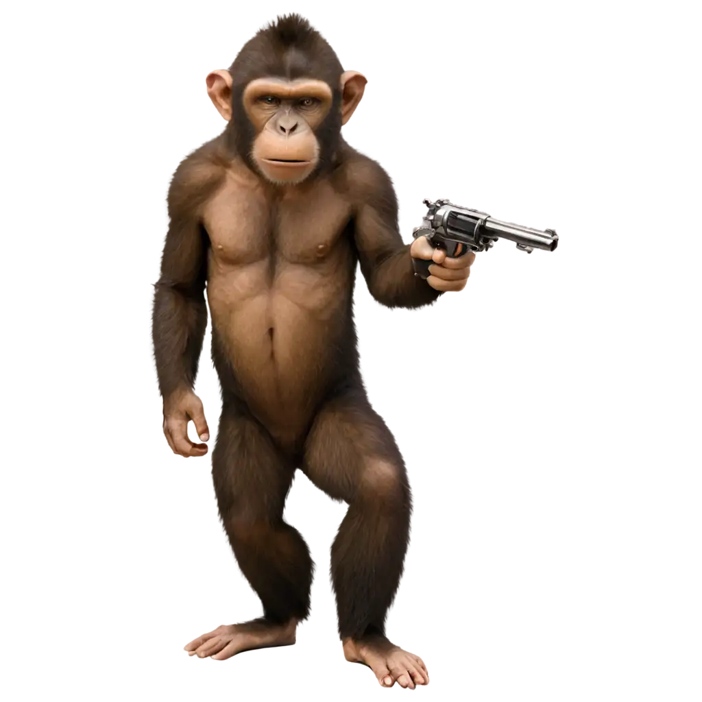 Dynamic-PNG-Art-Craft-a-Captivating-Monkey-Scene-with-Smoking-Guns