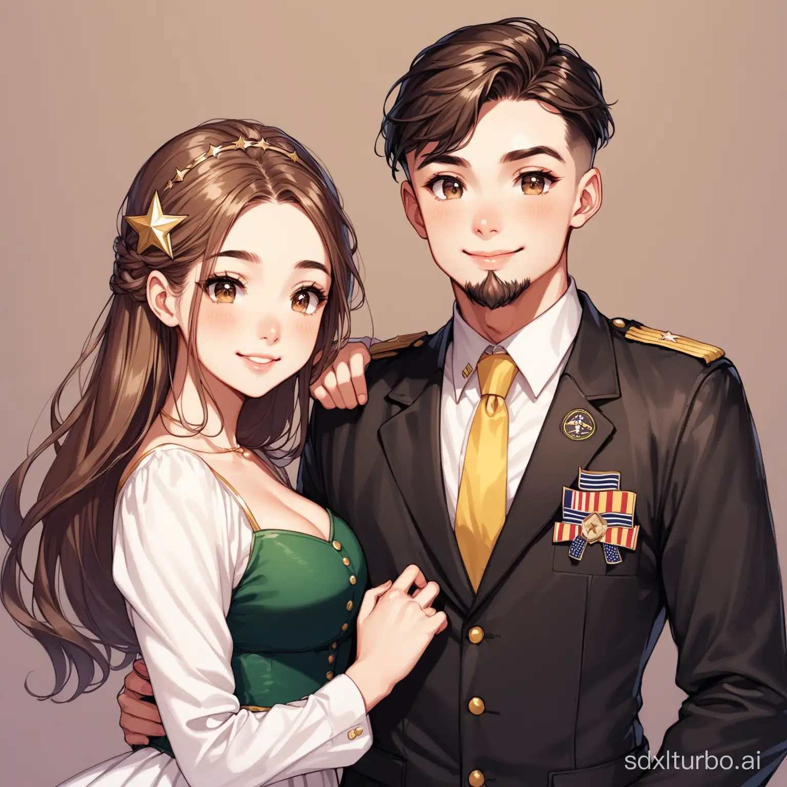 Proud boy and pretty girl
