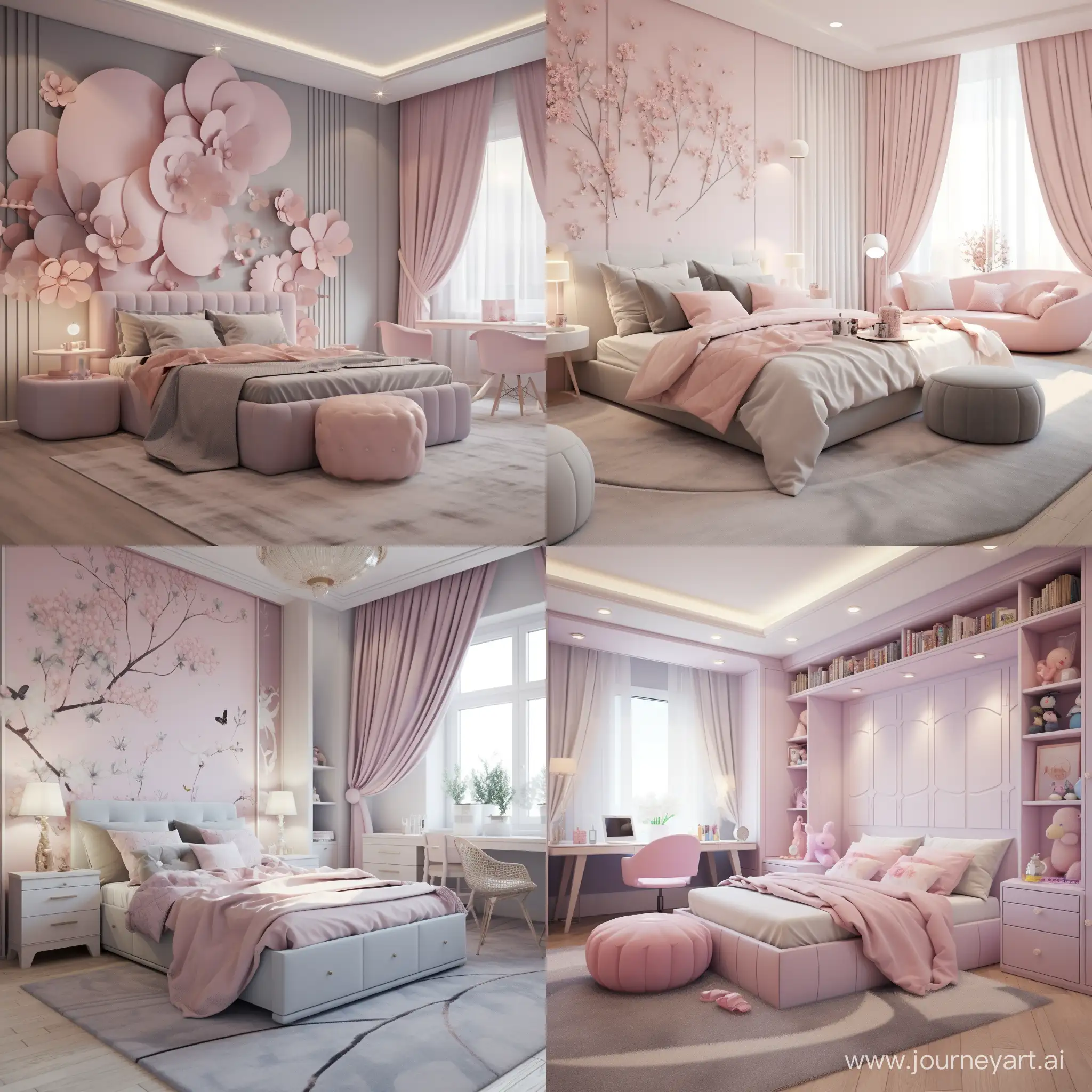 нежная спальня для девочки не розовая