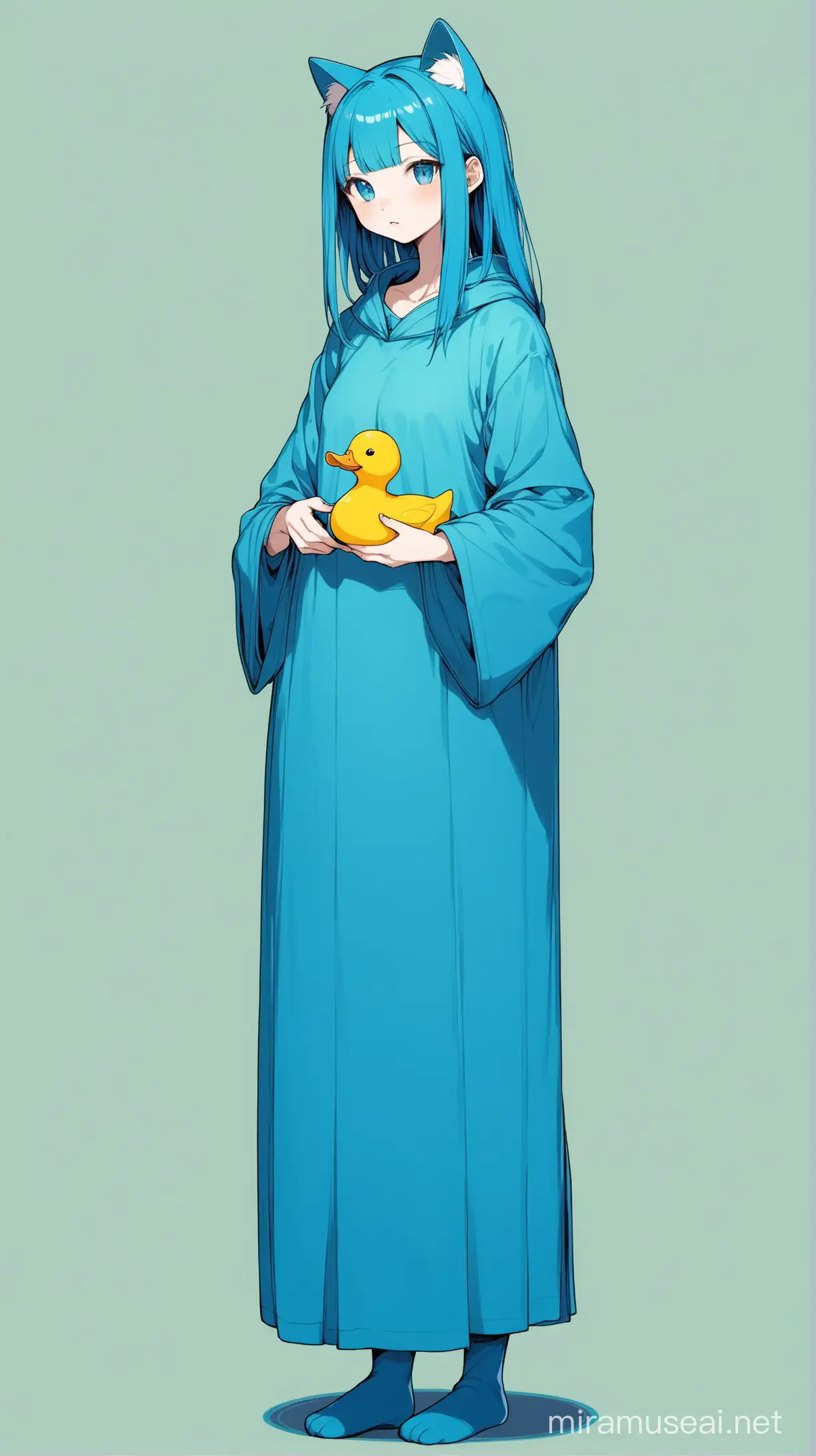 Blue Duck Humanoid with Long Clothes