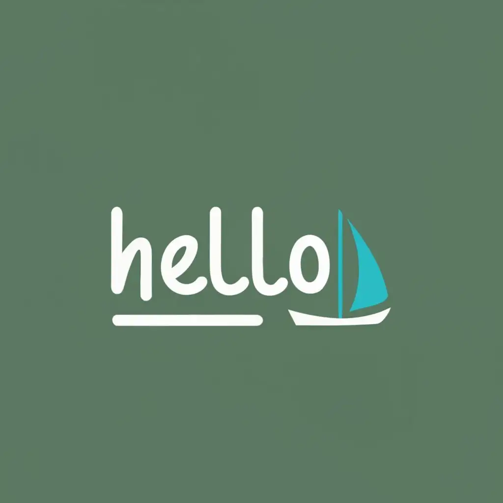 logo, Create a logo from the word 'HELLO' to resemble a sailboat, with the text "Hello", typography, be used in Travel industry