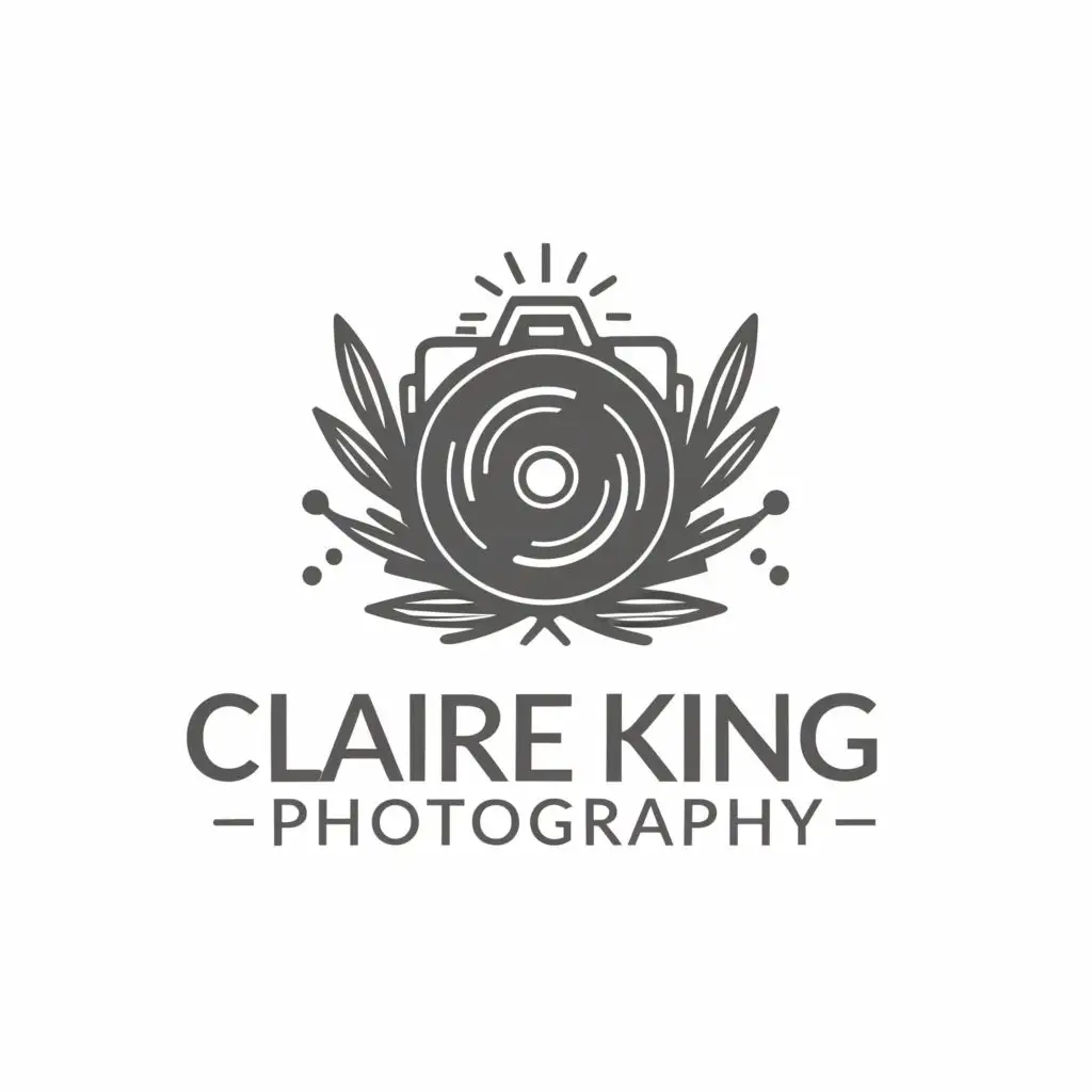 LOGO-Design-for-Claire-King-Photography-Elegant-Camera-and-Crown-with-Natural-Elements-and-a-Clear-Background