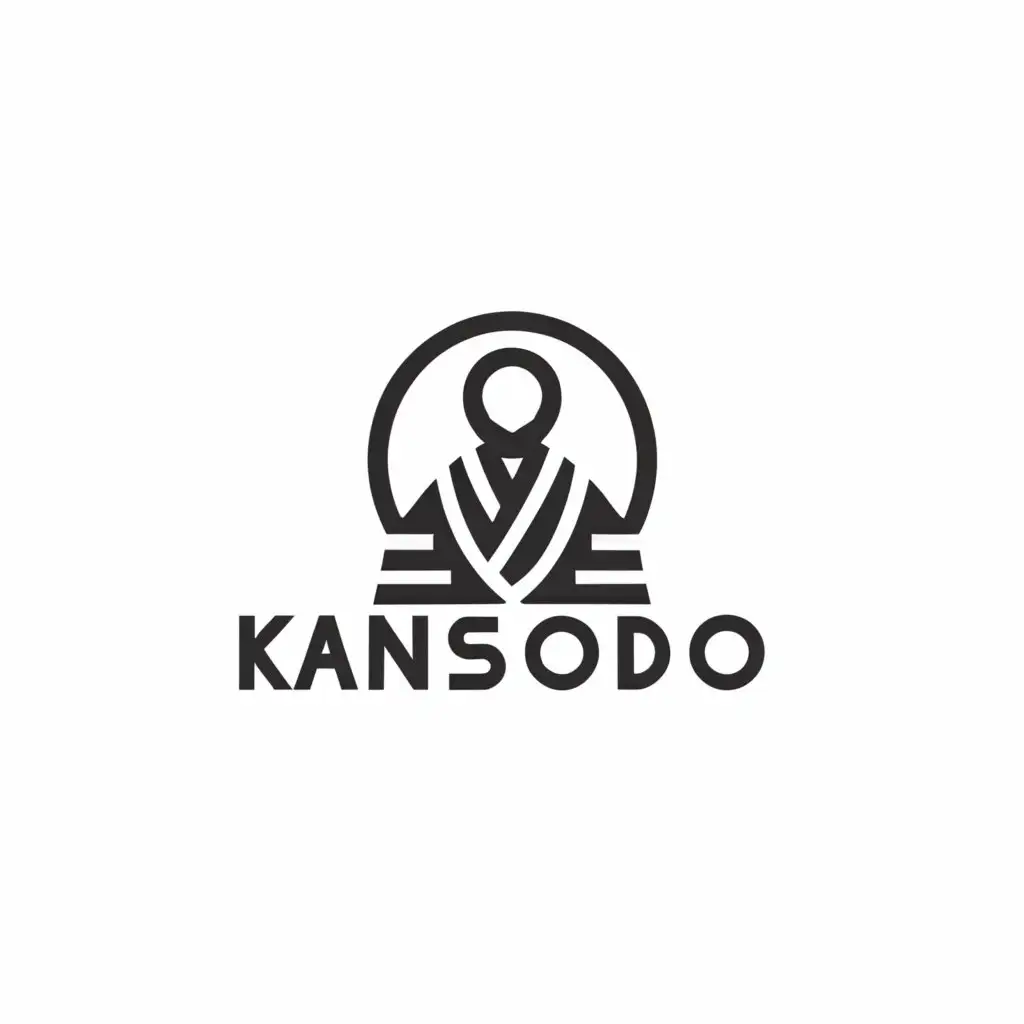 a logo design,with the text "kansodo", main symbol:monk,Minimalistic,be used in Technology industry,clear background