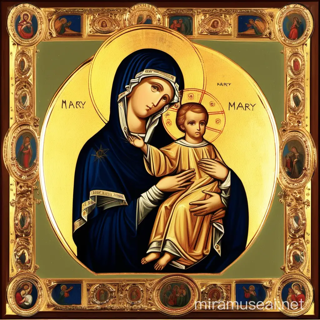 mary the mother of God and child