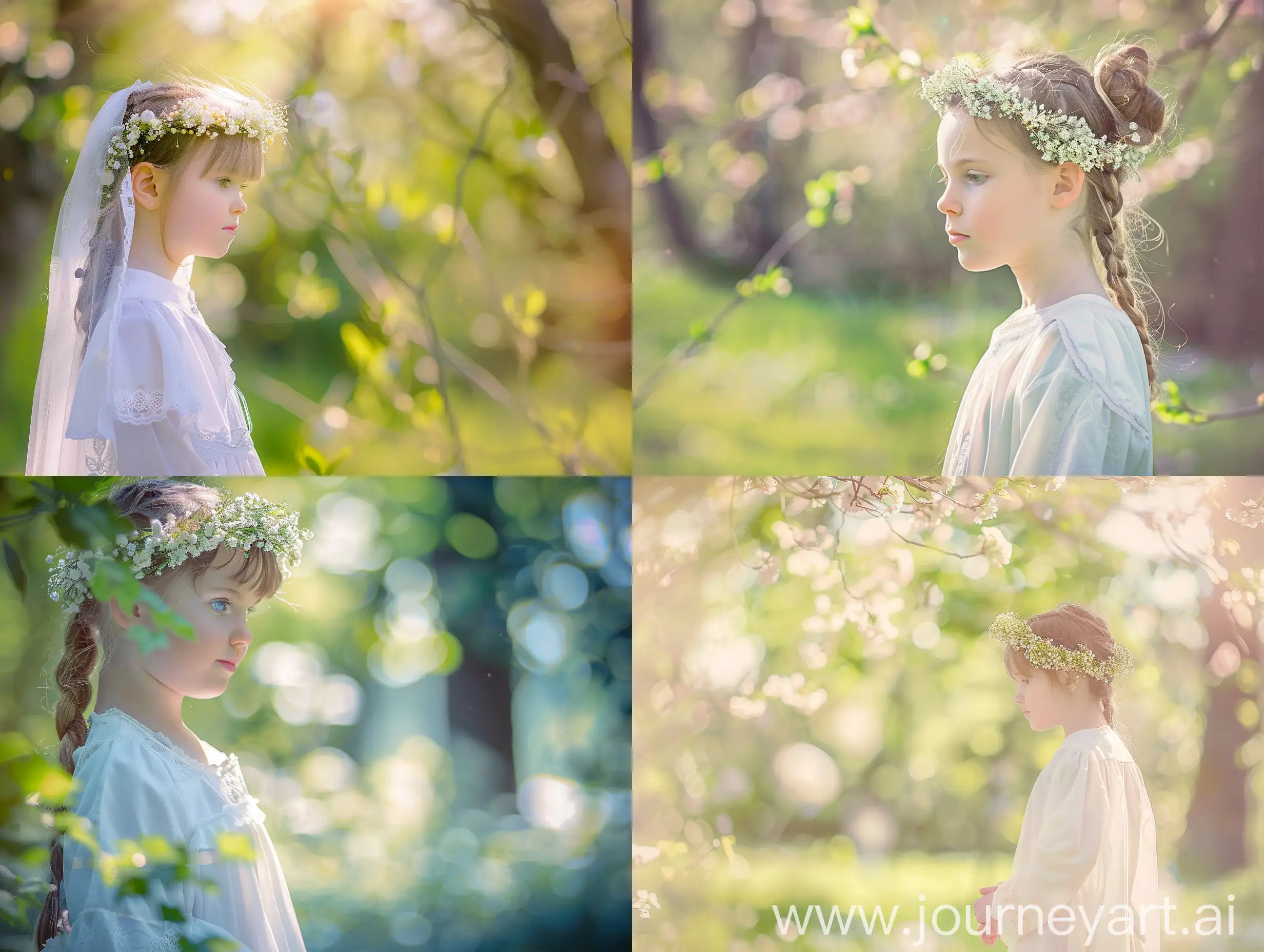 Serene-First-Communion-Girl-in-Park-Capturing-the-Elegance-of-a-Spring-Celebration