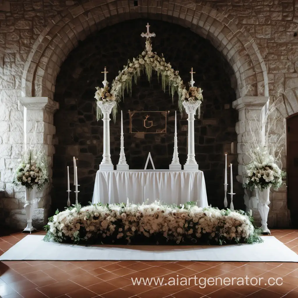 wedding altar in the castle