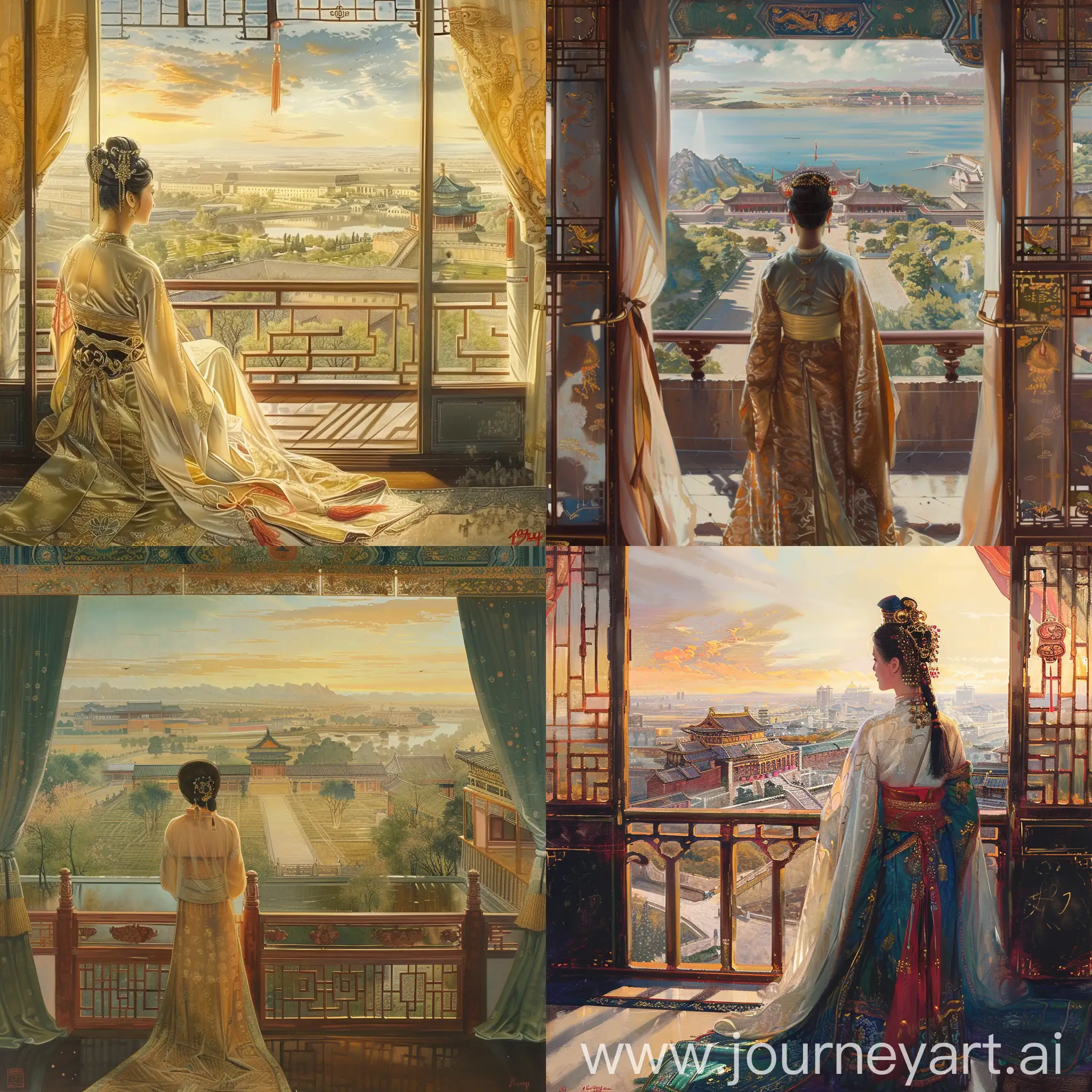 Empress-Wu-Zetians-Morning-View-Hanfu-in-Luxurious-Palace-Light