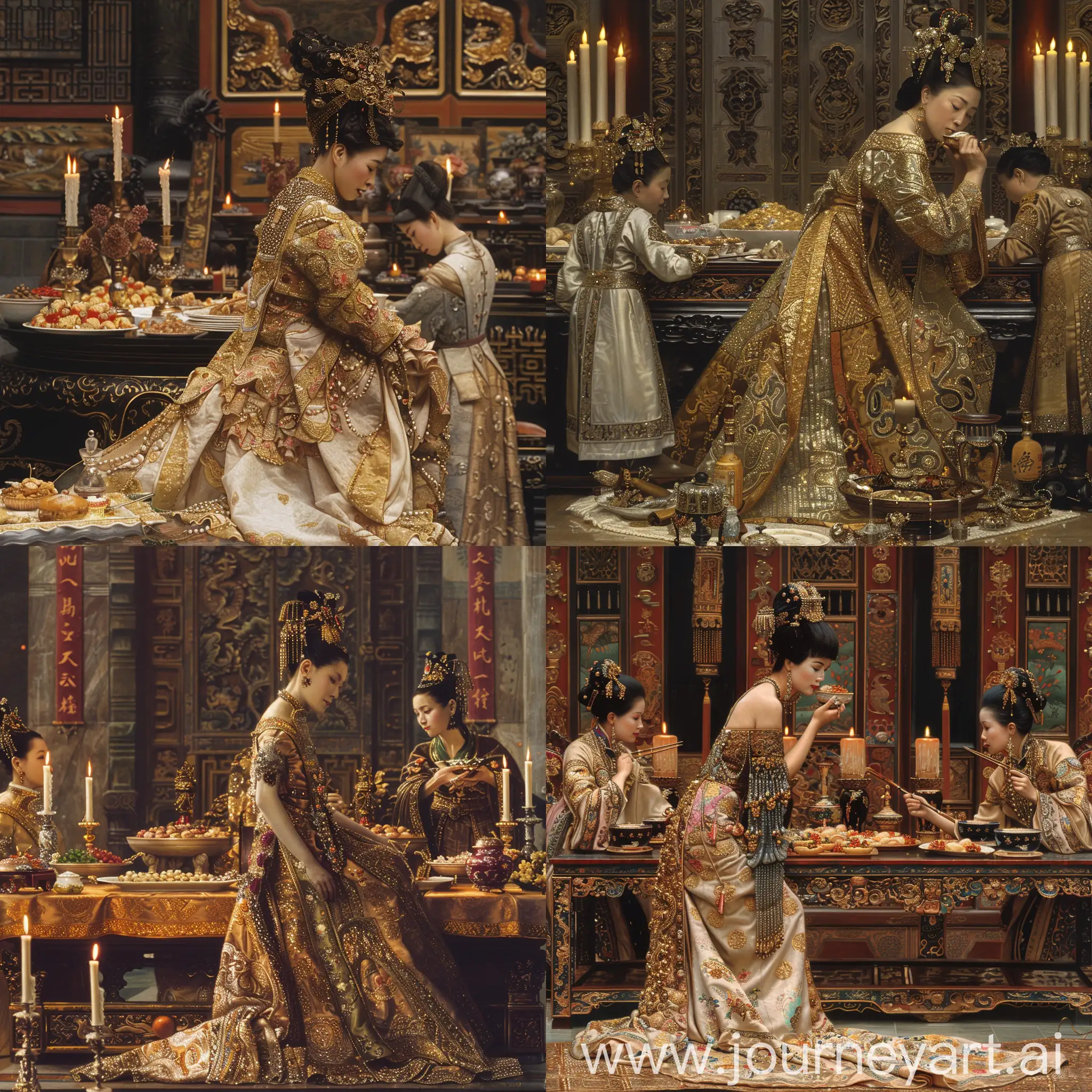 Empress-Dowager-Cixi-Enjoying-a-Sumptuous-Feast-in-the-Palace