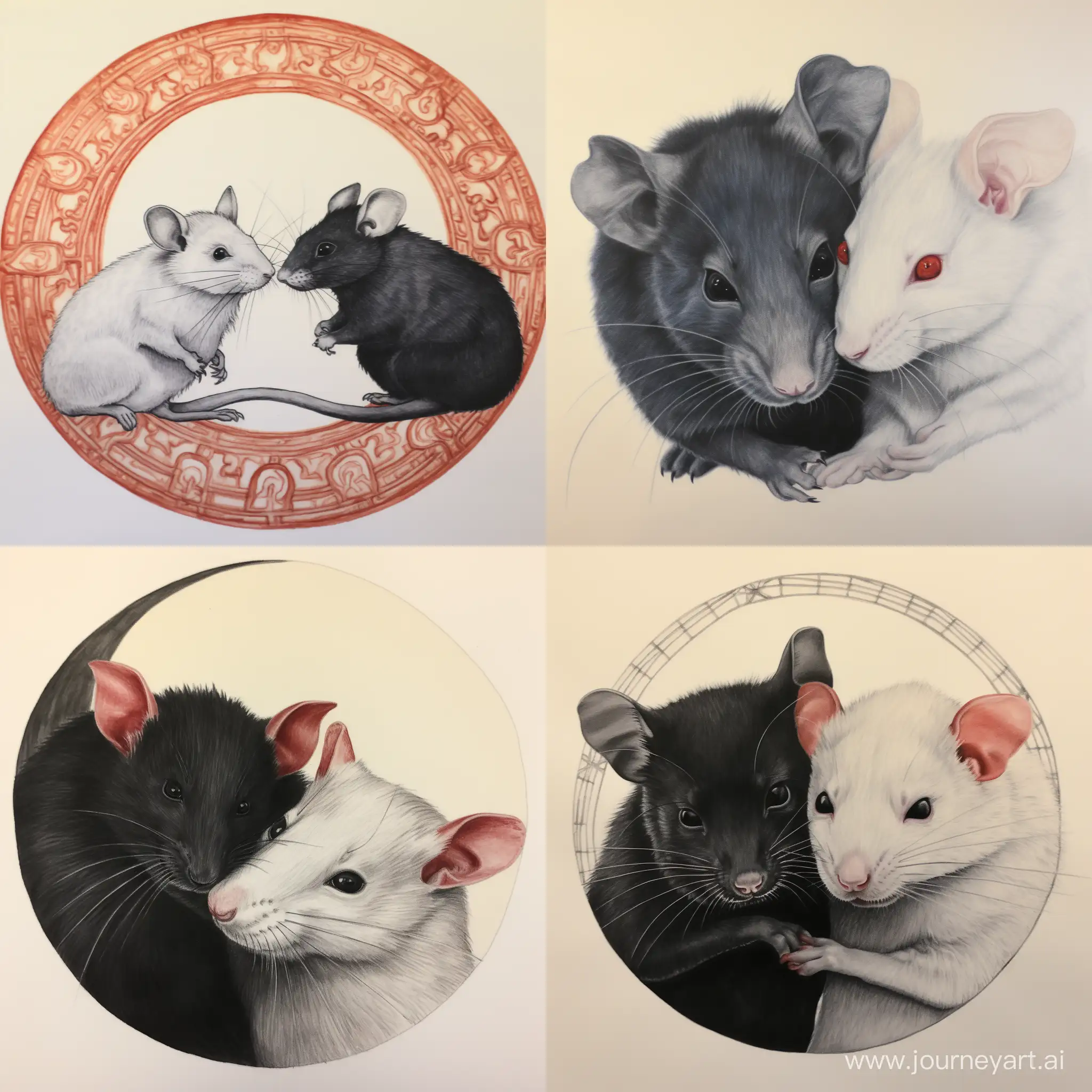 YinYang-Harmony-Realistic-White-and-Gray-Rats