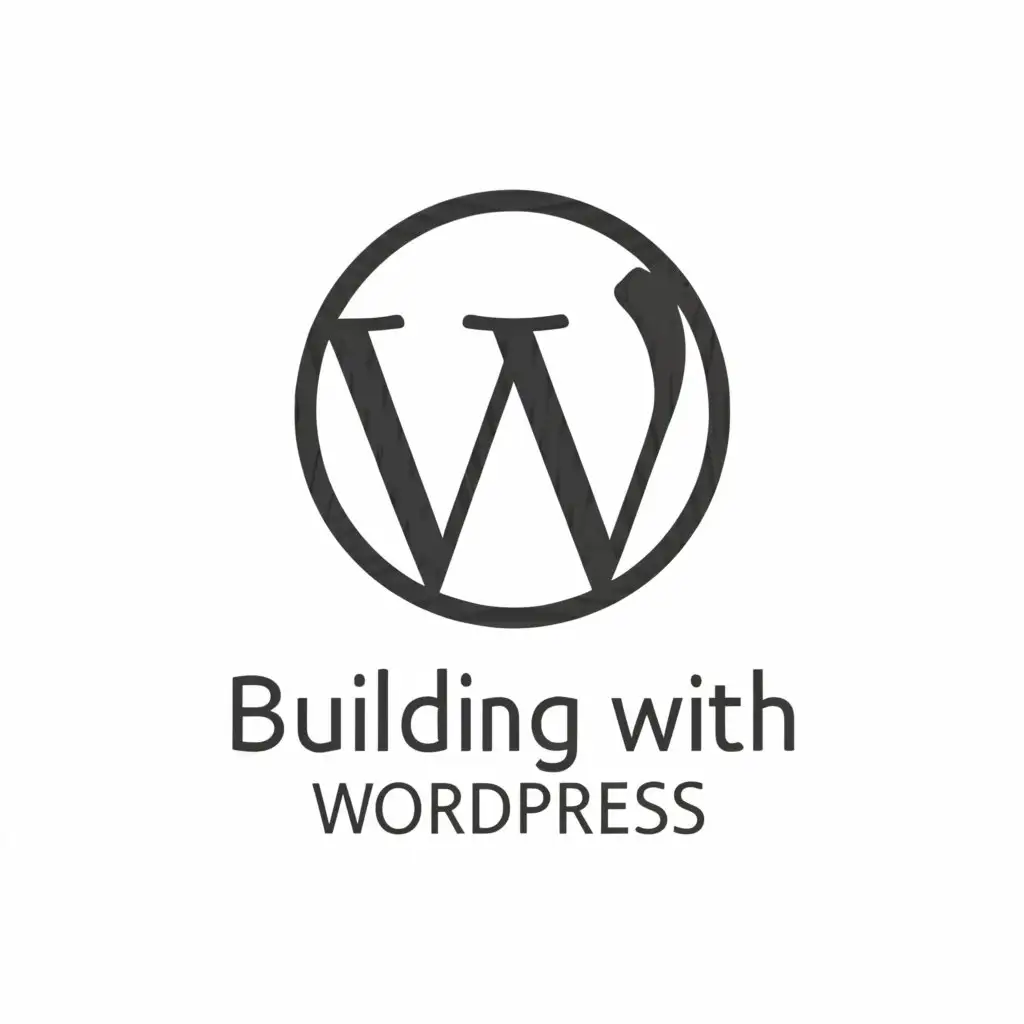 a logo design,with the text "Building With WordPress", main symbol:letter "W",Minimalistic,be used in Technology industry,clear background