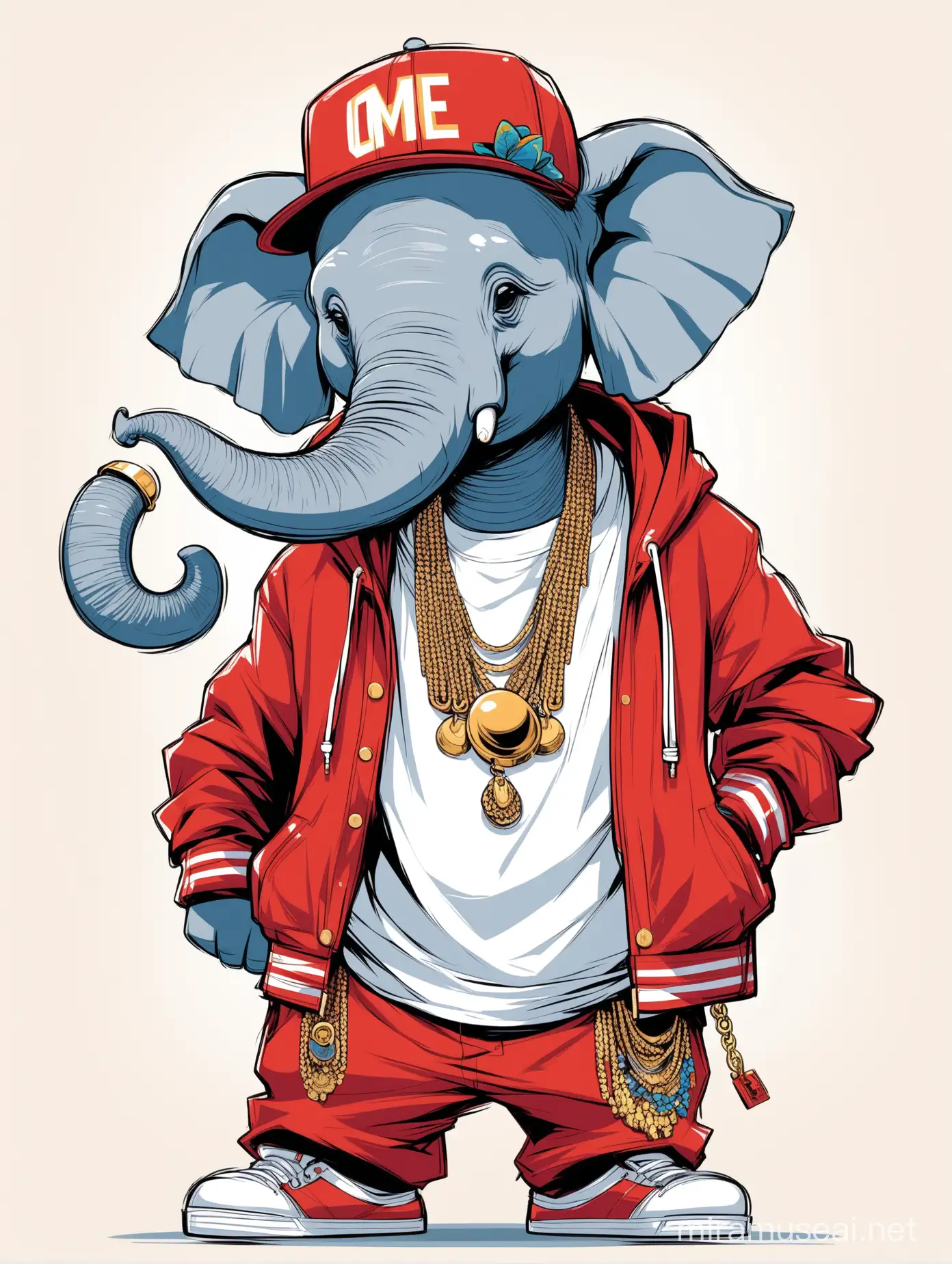 Hip Hop anthropomorphic elephant