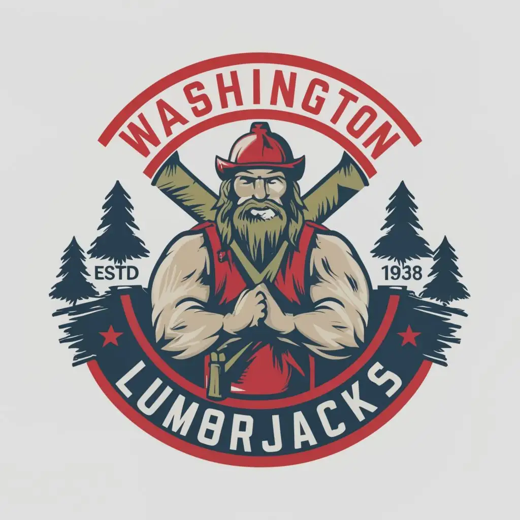 logo, lumberjack, with the text "washington lumborjacks", typography, be used in Sports Fitness industry