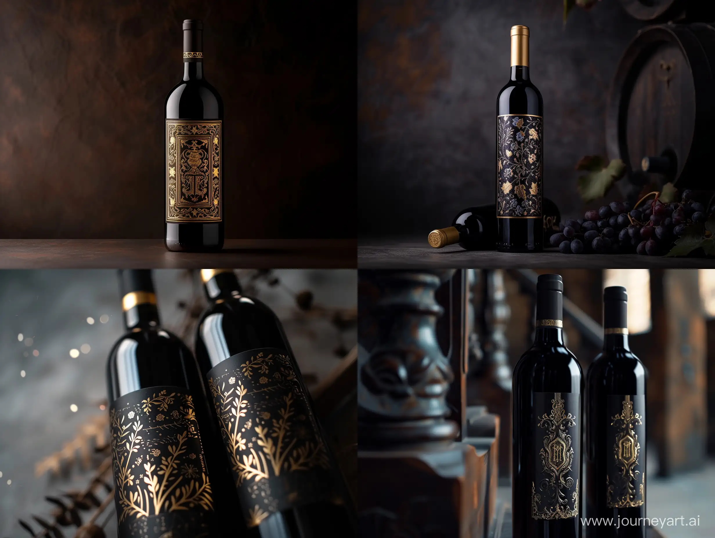 Beautiful, commercial photography, commercial retouching, bottle of wine with a beautiful label, feeling of luxury, attractive, high resolution, advertising photography