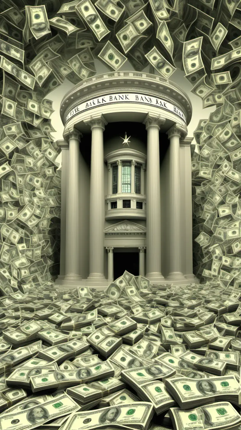 Million Dollar Cash Stack in Bank Vault