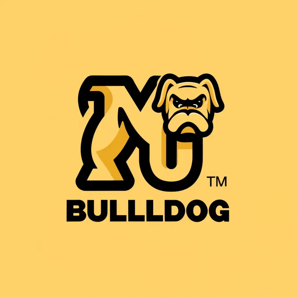 a logo design,with the text "NU Bulldog", main symbol:yellow,complex,be used in Entertainment industry,clear background