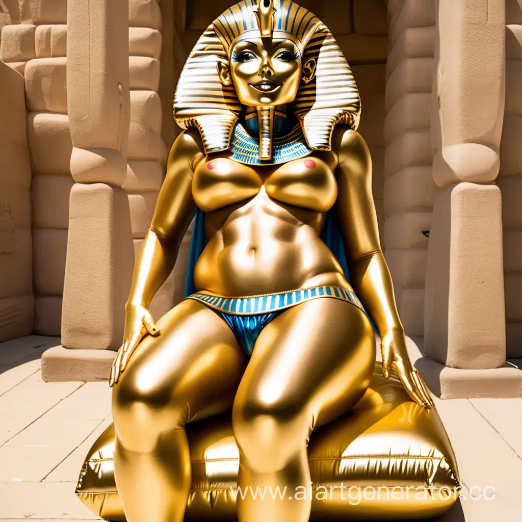 Golden-Pharaoh-Inflatable-Girl-Smiling-in-Pharaohs-Sarcophagus-Costume