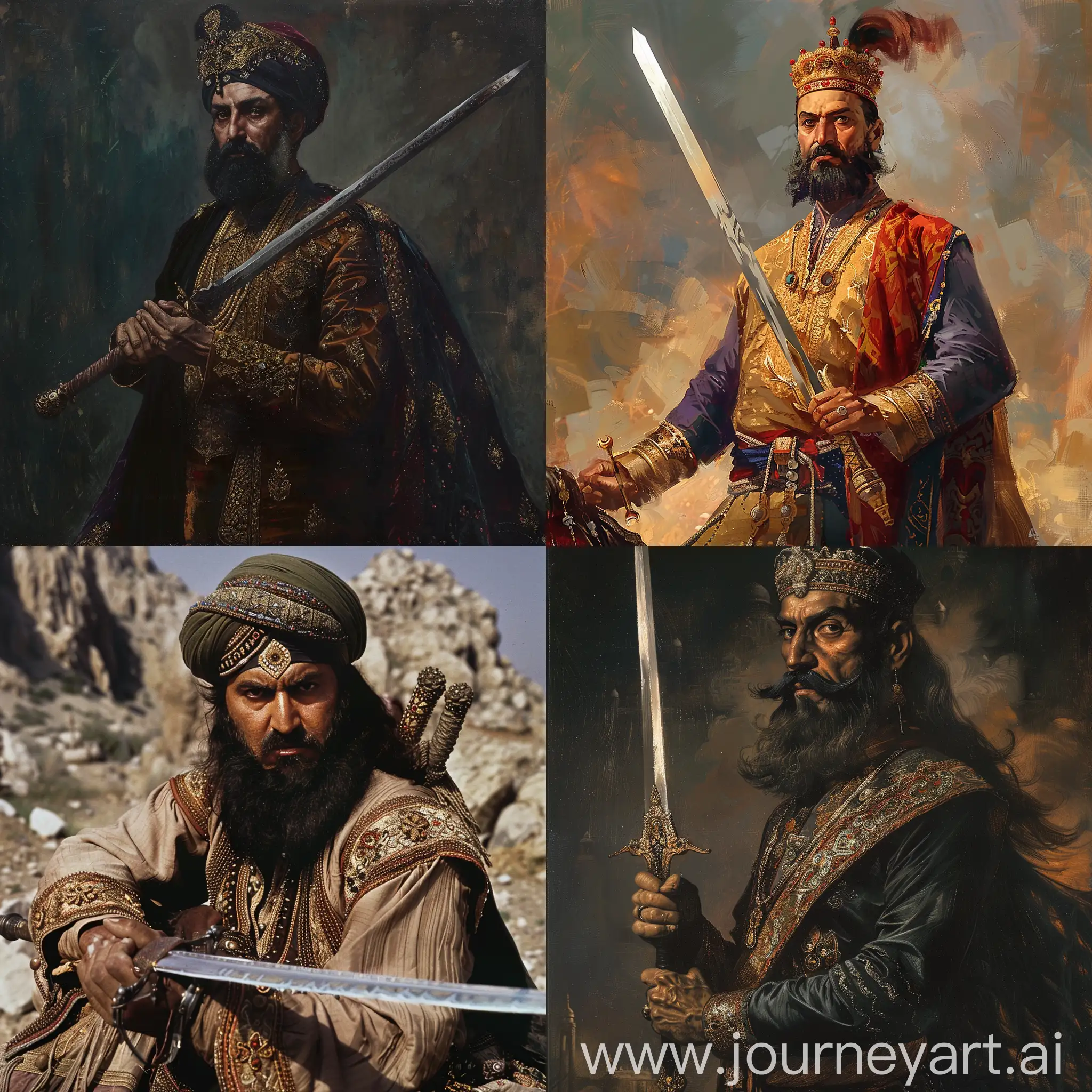 Dost-Muhammad-Khan-King-of-Barakzai-Dynasty-Holding-Sword