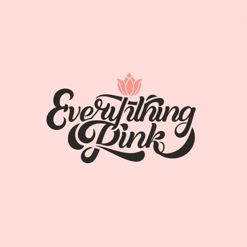 a logo design,with the text "everything pink", main symbol:pink,Minimalistic,be used in Beauty Spa industry,clear background