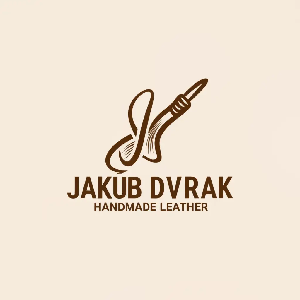 a logo design,with the text "Jakub Dvorak ", main symbol:Art; Leather; handmade,Minimalistic,clear background