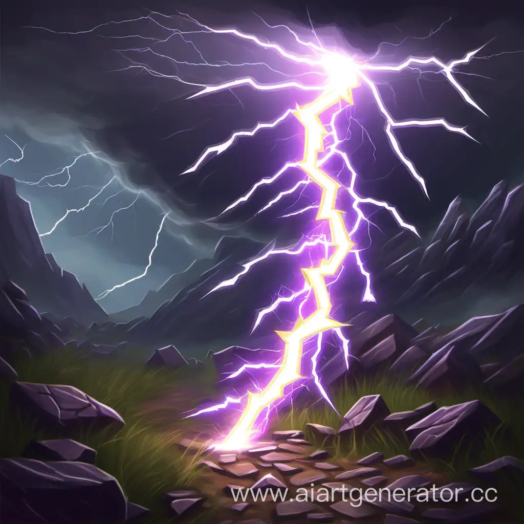 lightning strike card for game, art