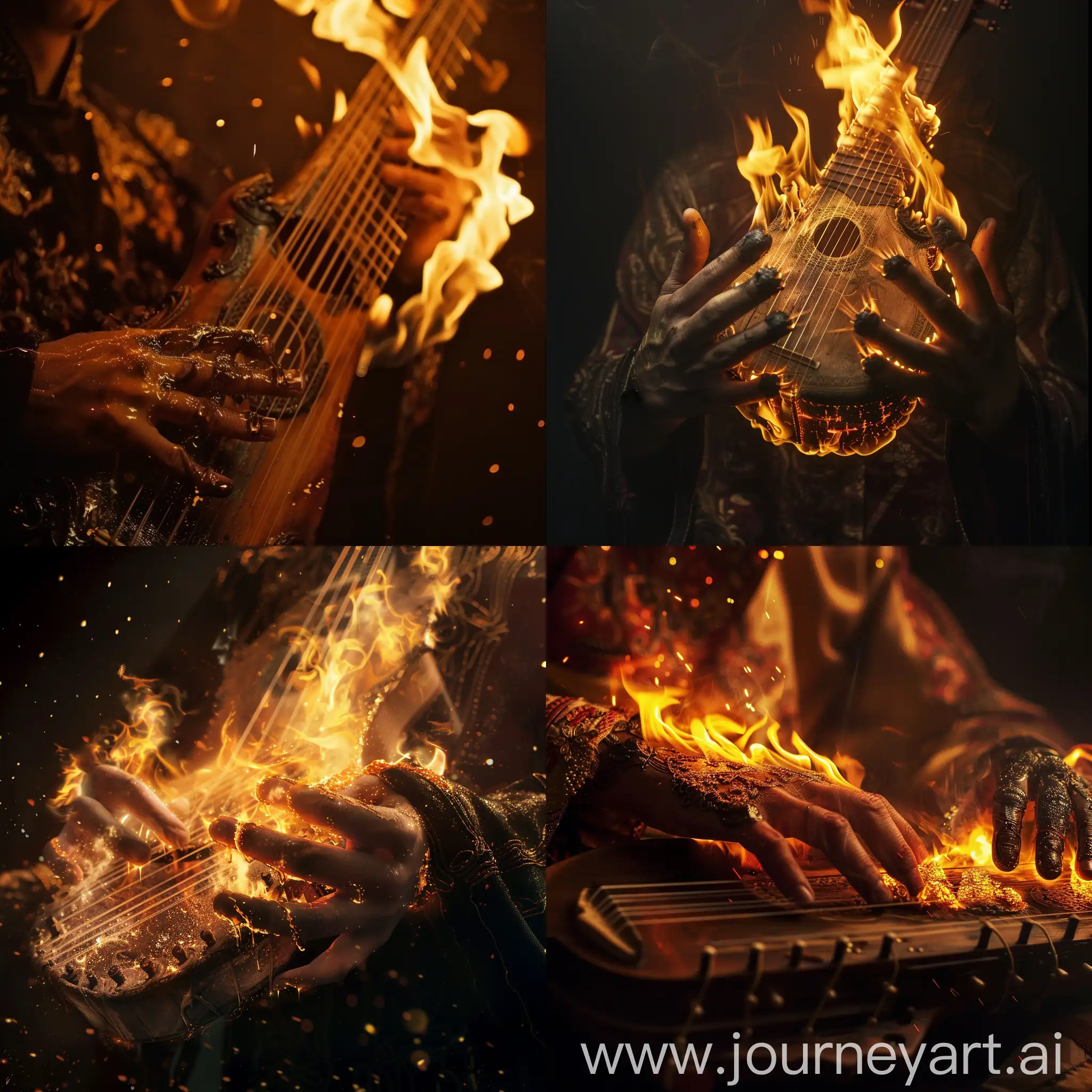 Fiery-Hands-Playing-a-Melting-Musical-Instrument