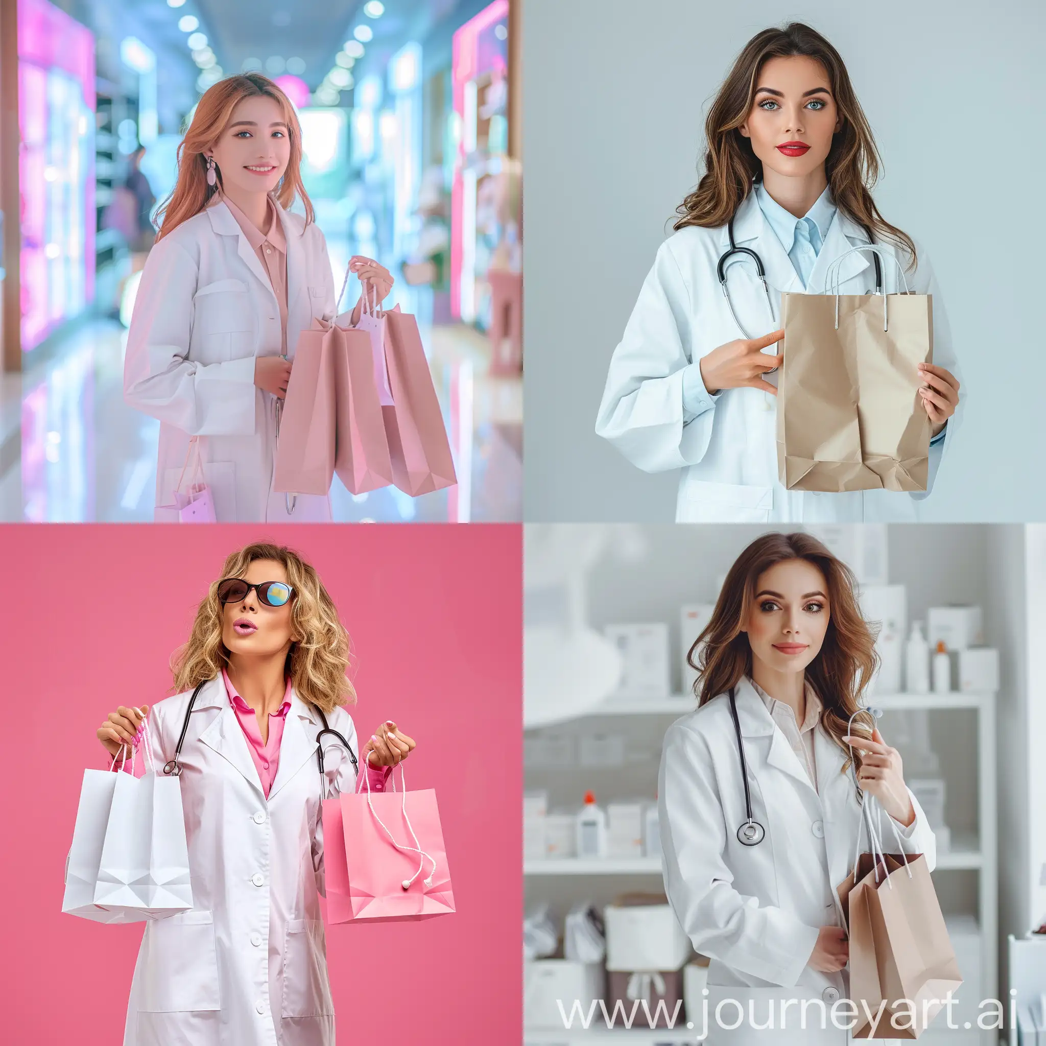 Elegant-Female-Doctor-Enthusiastically-Shopping