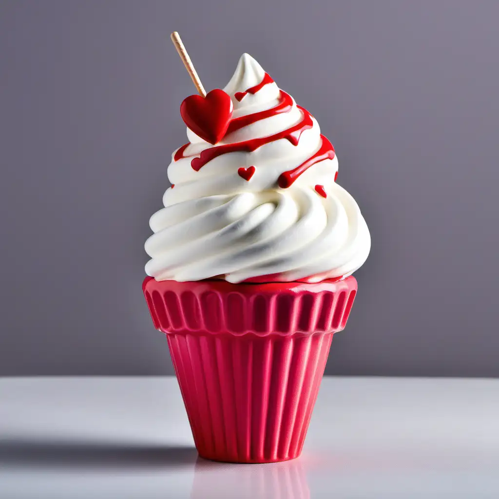 Adorable Valentines Day Ceramic Cupcake and Ice Cream Cone