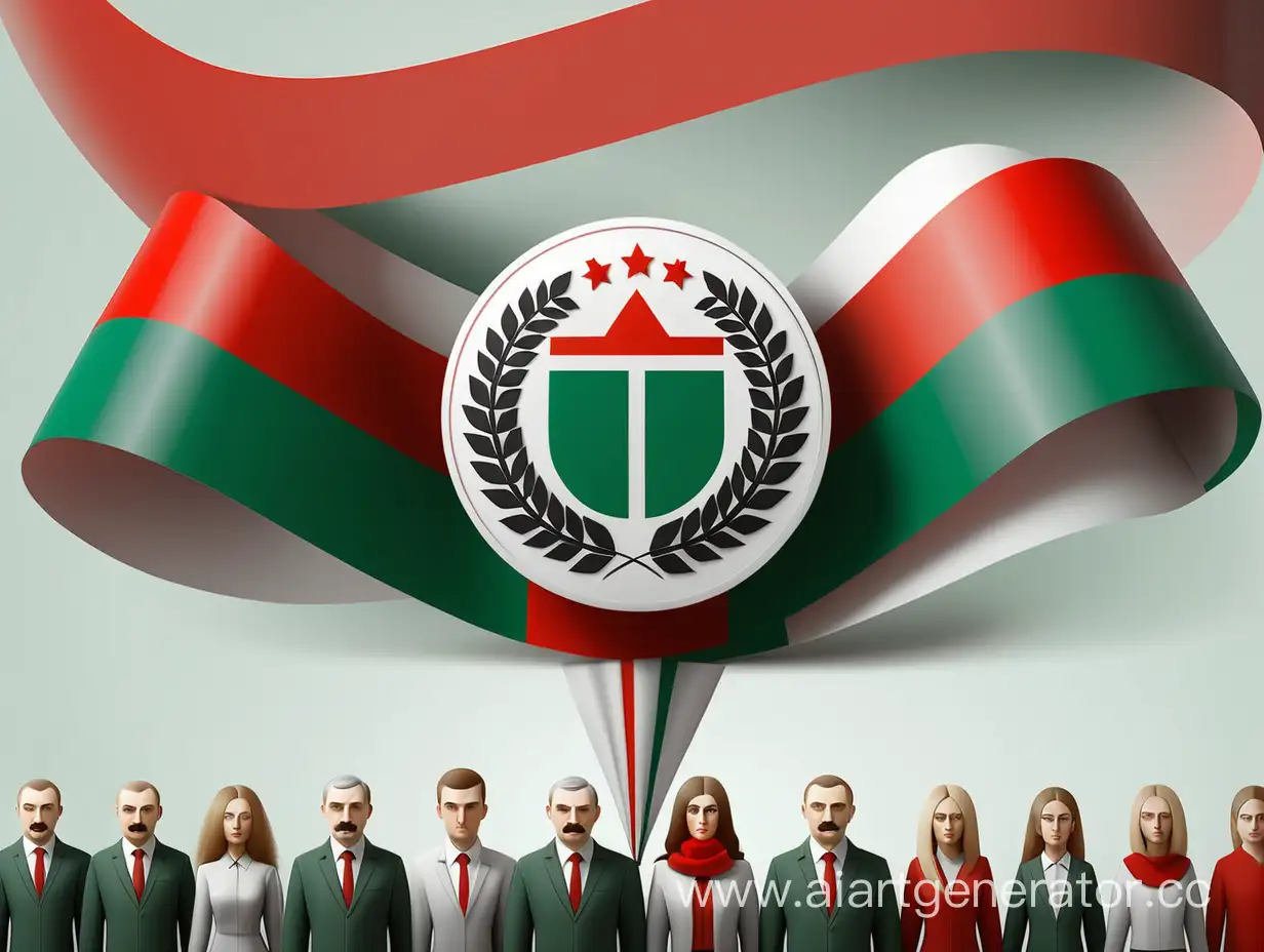 Плакат для призыва избирателей участвовать в выборах в Единый день голосования Республики Беларусь 25 февраля 2024 года, присутствует символика Республики Беларусь , все в стиле минимализм