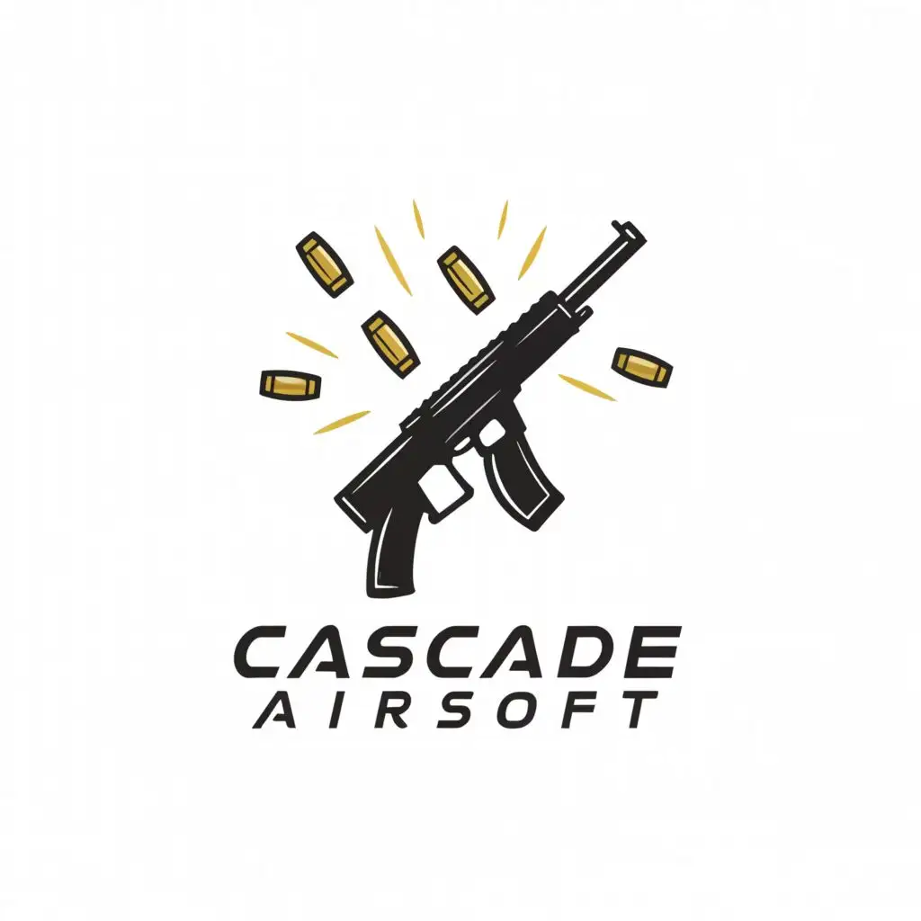 a logo design,with the text "Cascade", main symbol:Airsoft "Каскад",Moderate,clear background