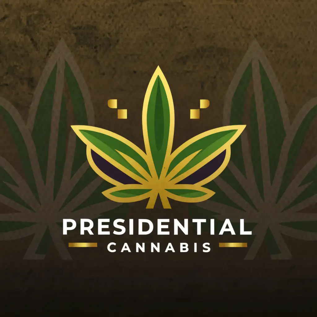 a logo design,with the text "presidential cannabis", main symbol:cannabis,Moderate,clear background