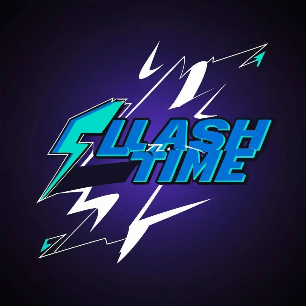 a logo design,with the text "FlashTime", main symbol:Logo with a lightning bolt in the F color Blue for a GTA RP server,Moderate,clear background