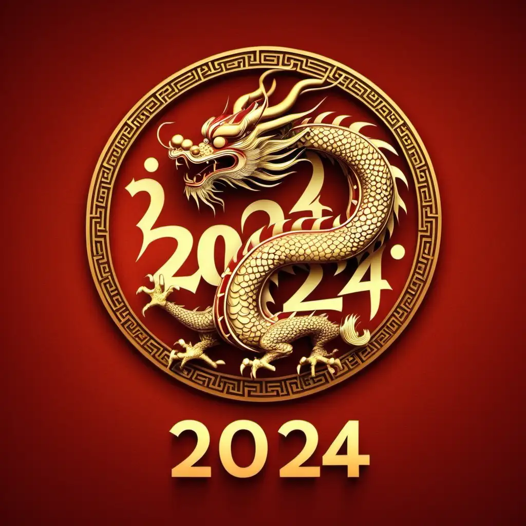 A Chinese dragon saying year of the dragon 2024