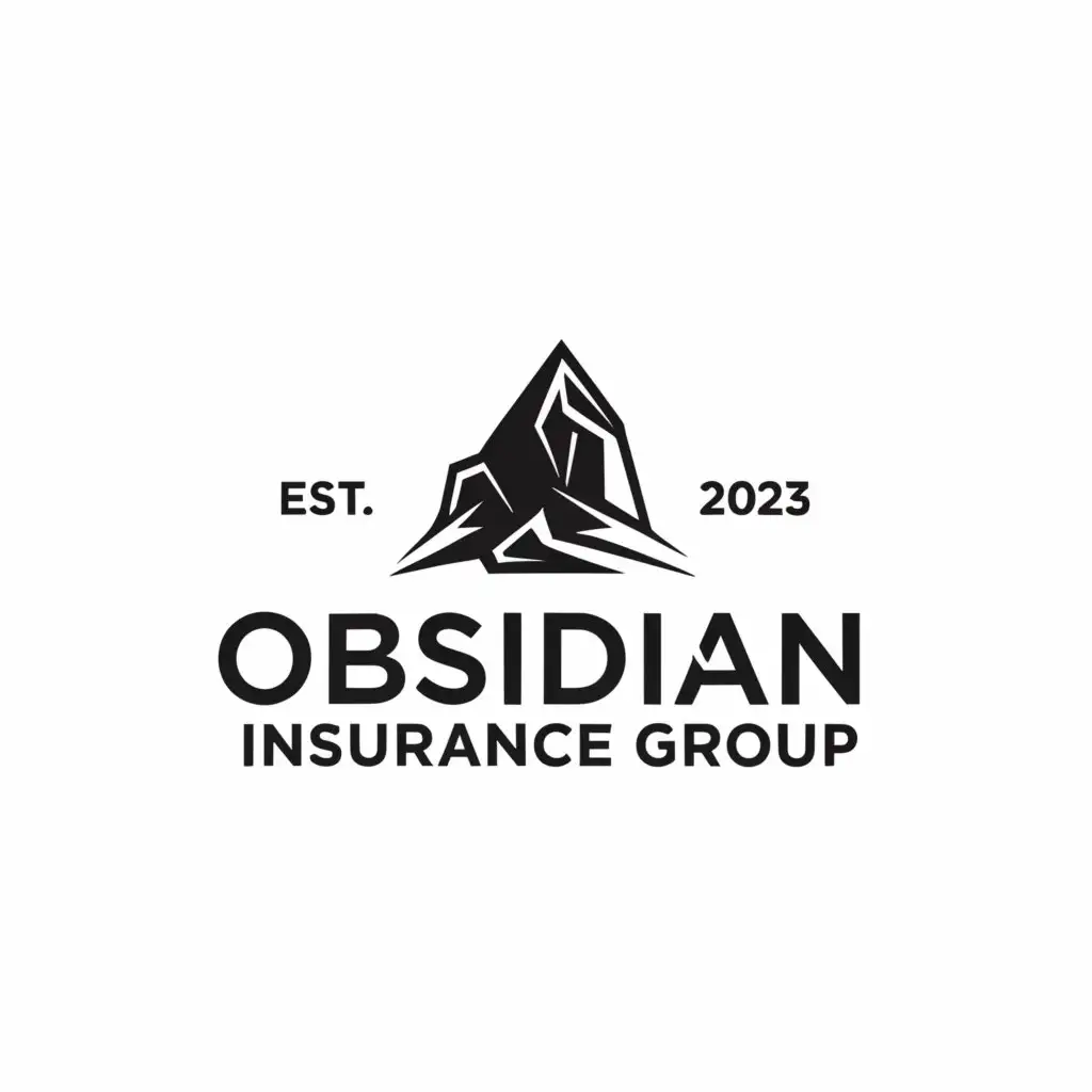 LOGO-Design-For-Obsidian-Insurance-Group-Solid-Rock-and-Volcano-Symbolism-for-Financial-Security