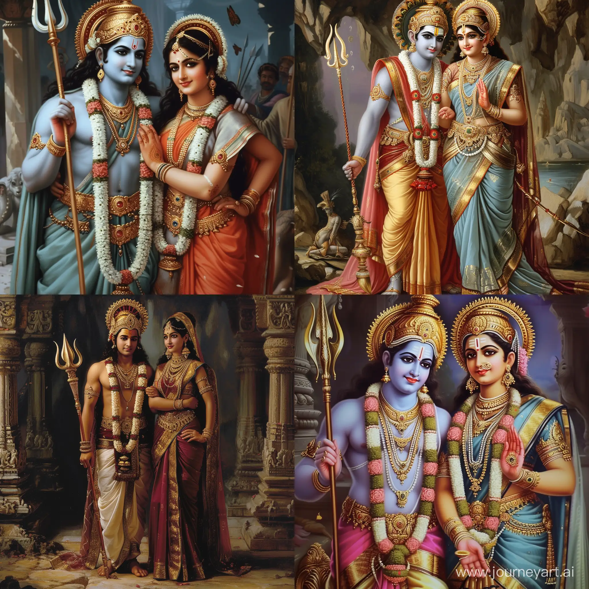 Real photo of hindu god ram and goddess sita
